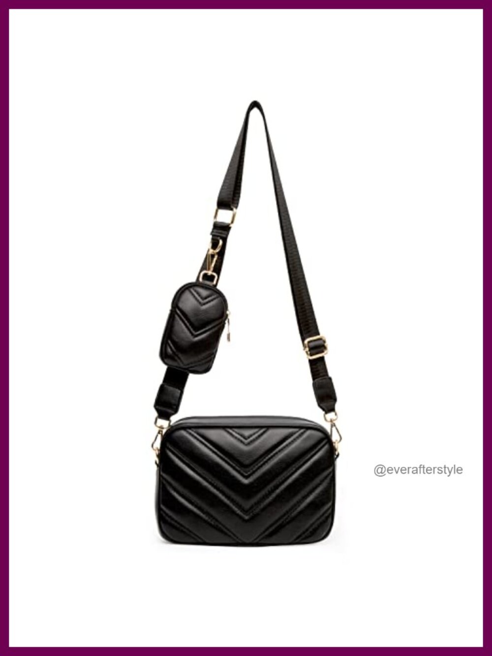 Herald Quilted Small Crossbody Bag with Coin Pouch Vegan Faux Leather Women